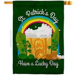 Ornament Collection St. Pat Lucky Day 2-Sided House Flag Metal in Green/Red/Yellow | 40 H x 28 W in | Wayfair OC-SA-H-190043-IP-BOH-BO-D-US22-OC