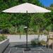 Freeport Park® Giusti 9' Patio Umbrella Easy Crank Sun Shade w/ Weighted Base Metal in Brown | 108 H x 108 W x 108 D in | Wayfair