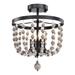 Dakota Fields Neele 3 - Light 11.81" Unique/Statement Circle LED Semi Flush Mount, Metal in Black | 14 H x 11.81 W x 11.81 D in | Wayfair