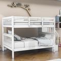 Harriet Bee Full Over Full Wood Standard Bunk Bed w/ Shelves in White | 63 H x 58 W x 94.2 D in | Wayfair 2C91D2B34BE542CFBC7A8048FB4862BB
