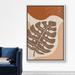 SIGNLEADER Framed Canvas Print Wall Art Brown Monstera Leaf w/ Brown Background Botanical Plants Illustrations Modern Art Tropical Warm For Living R Canvas | Wayfair