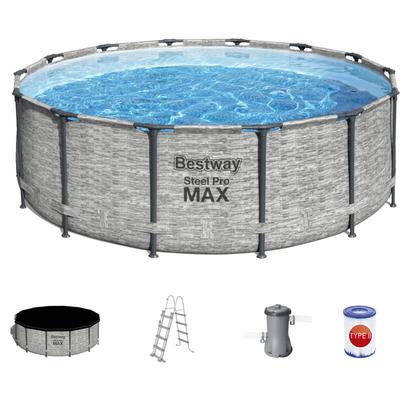 Bestway 5619D Frame Pool Steel Pro MAX Swimmingpool rund Ø427x122cm Komplett-Set