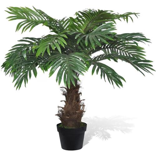 Youthup - Palme Kunstpflanze mit Topf Kunstbaum Künstliche Palme mit Topf 80cm Cycus - Grün