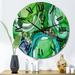 Designart 'Green Luxury Abstract Fluid Art' Modern wall clock