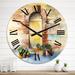 Designart 'Old Vintage Door Of Rustic House' Vintage wall clock