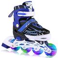 WeSkate Inline Skates Kinder/Jungen/Mädchen Einstellbare Rollschuhe Kinder Mit Leucht PU Räder Dreifach Schutz Leichte Inline Skates Inliner Gute Geschenk für Kinder