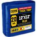 Core Tarps 12 ft. x 12 ft. 20 Mil Heavy Duty Polyethylene Tarp, Waterproof, Rip & Tear Proof Aluminum in Blue | 1 H x 12 W x 12 D in | Wayfair