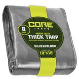 Core Tarps 10 ft. x 10 ft. 8 Mil Heavy Duty Polyethylene Tarp, Waterproof, Rip & Tear Proof Aluminum in Gray | 1 H x 10 W x 10 D in | Wayfair