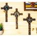 Loon Peak® Jaylise 3 Christian Accent Decorative Crosses Figurine Set Resin in Blue/Green/Red | 10 H x 6 W x 1 D in | Wayfair