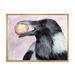 East Urban Home Black Raven w/ a Nut - Painting on Canvas in Black/Indigo | 12 H x 20 W x 1 D in | Wayfair 1AD7C3B7DB9D4403BD73B0940EED0CF5