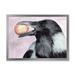 East Urban Home Black Raven w/ a Nut - Painting on Canvas in Black/Indigo | 12 H x 20 W x 1 D in | Wayfair D15F811AB7874055AFC080D8C40749C0