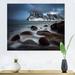 East Urban Home Rocky Coast w/ Mountains - Photograph on Canvas in Blue/Gray | 12 H x 20 W x 1 D in | Wayfair B380E7CFCE514C3FA3076D954A5CF720