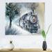 East Urban Home A Steam Locomotive in Winter Time - Painting on Canvas Metal in Gray | 24 H x 32 W x 1 D in | Wayfair