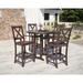 POLYWOOD® Braxton 5-Piece Nautical Trestle Outdoor Arm Chair Bar Set Plastic in Black | 48 W x 48 D in | Wayfair PWS513-1-BL