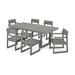 POLYWOOD® Edge Rectangular 6-Person 78" Long Outdoor Dining Set Plastic in Gray | 78 W x 40.15 D in | Wayfair PWS552-1-GY