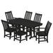 POLYWOOD® Vineyard 7-Piece Outdoor Dining Set Plastic in Black | 71.5 W x 36.75 D in | Wayfair PWS625-1-BL