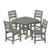 POLYWOOD® Lakeside 5-Piece Side Chair Outdoor Dining Set Plastic in Gray | 36.75 W x 36.75 D in | Wayfair PWS652-1-GY