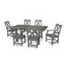 POLYWOOD® Braxton 7-Piece Rustic Farmhouse Outdoor Dining Set Plastic in Gray | 75 W x 39 D in | Wayfair PWS507-1-GY