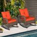 Bayou Breeze Outdoor Matina Rocking Wicker/Rattan Chair w/ Cushions in Brown | 35 H x 27 W x 32.5 D in | Wayfair A027A40D51884D25BBB2C76ECB0EB09D