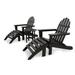 Ivy Terrace Classics 5-Piece Folding Adirondack & Ottoman Set Plastic in Black | Outdoor Furniture | Wayfair IVS119-1-BL