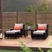 Three Posts™ Northridge 5 Piece Rattan Sunbrella Multiple Chairs Seating Group w/ Cushions Synthetic Wicker/All - Weather Wicker/Wicker/Rattan | Outdoor Furniture | Wayfair