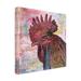 Rosalind Wheeler Let Your Art Soar "Rooster Color" Canvas Art Canvas, Wood in Brown/Gray/Pink | 18 H x 18 W x 2 D in | Wayfair