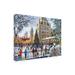 The Holiday Aisle® The Macneil Studio "Skating Outside Natural History Museum" Canvas Art Canvas, Wood in Blue/Gray | 14 H x 19 W x 2 D in | Wayfair