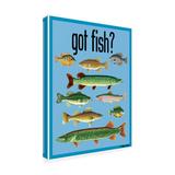 Loon Peak® Got Fish by Mark Frost - Wrapped Canvas Graphic Art Metal in Blue/Green/Yellow | 32 H x 24 W x 2 D in | Wayfair