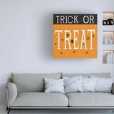 The Holiday Aisle® Michael Mullan "Festive Fright Trick Or Treat III" Canvas Art Canvas in Black/Brown/Orange | 14 H x 14 W x 2 D in | Wayfair