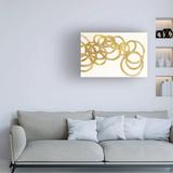 Everly Quinn Shirley Novak "Swirling Element I Crop II Gold" Canvas Art Canvas in Brown | 12 H x 19 W x 2 D in | Wayfair