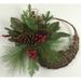 The Holiday Aisle® 20" Polyurethane Wreath Most Realistic Faux, Cotton in Brown/Green/Red | 20 H x 20 W x 4 D in | Wayfair