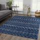 Tigris TGS-2335 2'7" x 12' Contemporary,Transitional Ivory/Blue/Gray/Navy/Blue/Gray Runner - Hauteloom