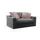 Cavadore Mini-Sofa Fiona / Kleine Couch, Loveseat für 1-2 Personen inkl. Rückenkissen / 161 x 90 x 112 / Hellgrau