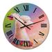 Designart 'Portrait Of Lama On Rainbow Sky' Children's Art wall clock