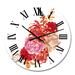 Designart 'Red Fall Flowers And Leaves' Traditional wall clock