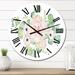 Designart 'Flowers And Eucalyptus Leaves Bouquet II' Traditional wall clock