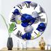 Designart 'Dark Blue Deep Sea Fish' Nautical & Coastal wall clock