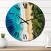 Designart 'Aerial View Of Sea And Turquoise Beach' Nautical & Coastal wall clock