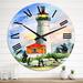 Designart 'Lighthouse Surrounded With Green Fir Trees' Nautical & Coastal wall clock