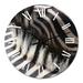 Designart 'Detail Of Black And White Zebra Lines V' Traditional wall clock