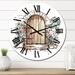 Designart 'Vintage Old Europe View XIII' Vintage wall clock