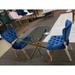 Louis Blue Velvet Dining Chair - 34.25"H (SH 18") x 20.25"W x 25"D