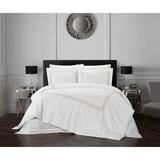 Chic Home Alder 7 Piece Hotel Inspired Design with Dual Striped Embroidery and Zipper Stitching Details Duvet Set