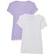 Amazon Essentials Damen T-Shirt mit Flügelärmeln und U-Ausschnitt in schmaler Passform, 2er-Pack, Weiß/Lavendel, S
