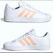 Adidas Shoes | Adidas Vl Court 2.0 K White & Glo Pink Girls Size 4 Euc | Color: Pink/White | Size: 4g