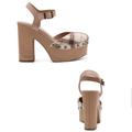 Jessica Simpson Shoes | New Js* “ Draiye Studded Block Heel” | Color: Cream/Tan | Size: 10