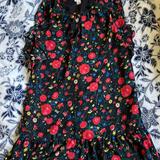 J. Crew Dresses | Jcrew Size 2 Dress With Button Front Closure, Ruffled Hem And Sleeves | Color: Black | Size: S