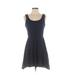 Lily Rose Casual Dress - A-Line Scoop Neck Sleeveless: Blue Solid Dresses - Women's Size Small