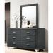 House of Hampton® Alaeya 6 Drawer 60" W Double Dresser w/ Mirror Wood in Gray | 75 H x 60 W x 20.75 D in | Wayfair D434A339B6694E7B8A5068971140D63D