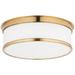 Hudson Valley Geneva 12.3" Wide Brass and White Glass Ceiling Light